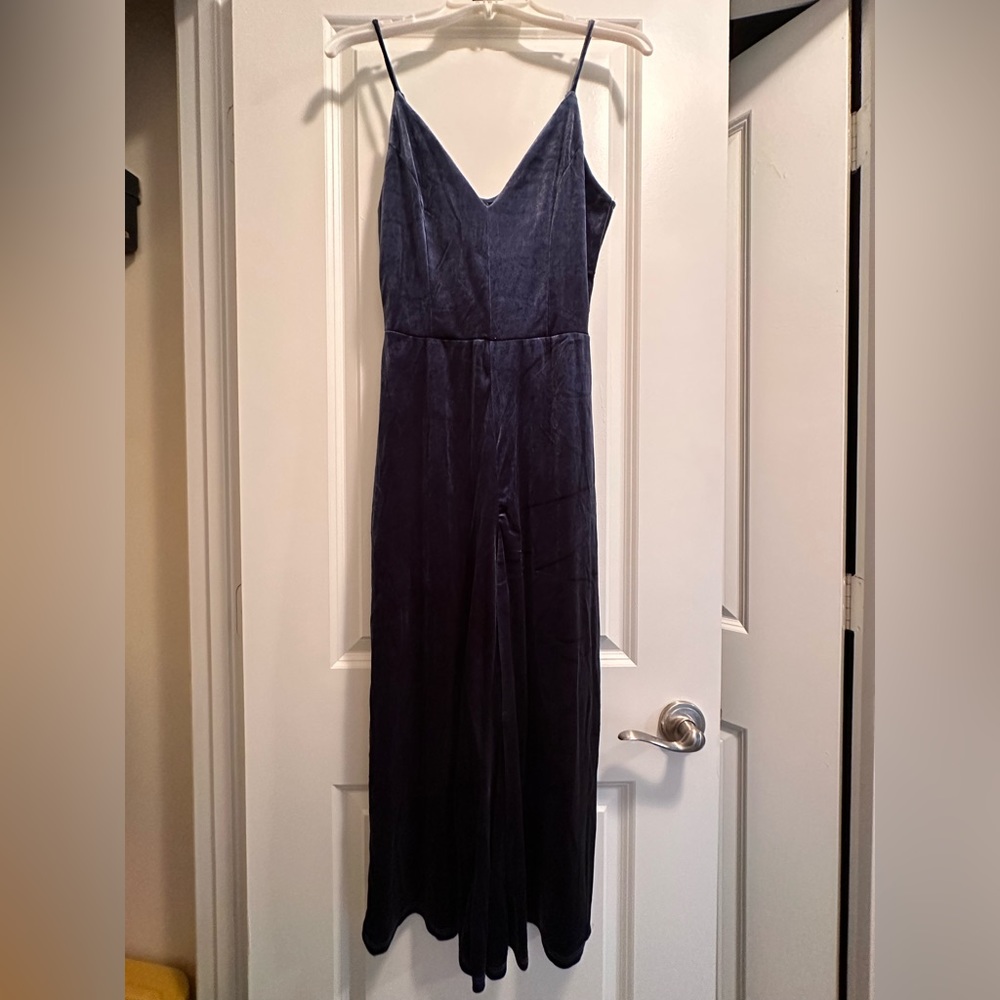 Blue velvet romper